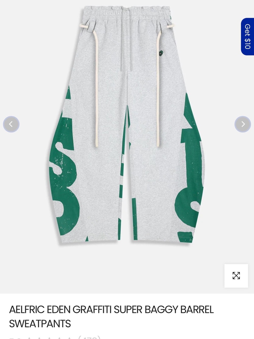 Aelfric Eden Grey Sweatpants with Green Graphic Panels